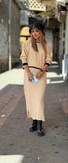 ست بافت کراپ سارافون - 